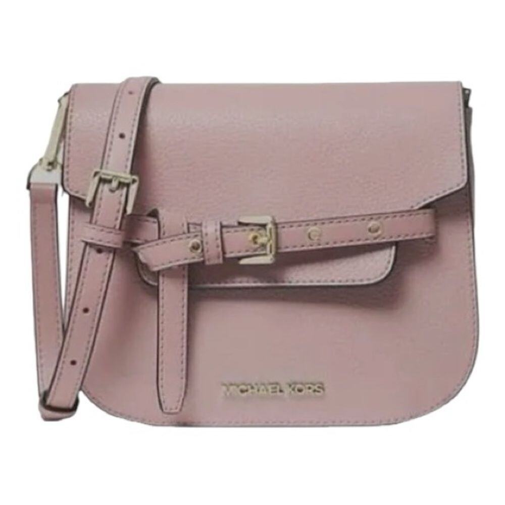 Michael Kors Emilia Powder Blush Leather Saddle Bag